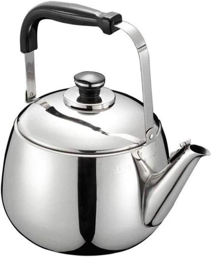 Waterkoker Fluitend Theepot Roestvrij Koken Water Anti-verbrandingshendel 4 Liter Lichtgrijs