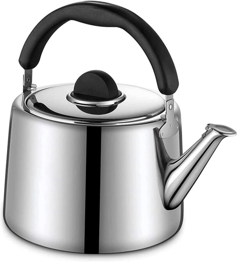 Waterkoker Fluitketel Kookplaat Ketel Water Koken Brede Compatibiliteit 4L Zilver