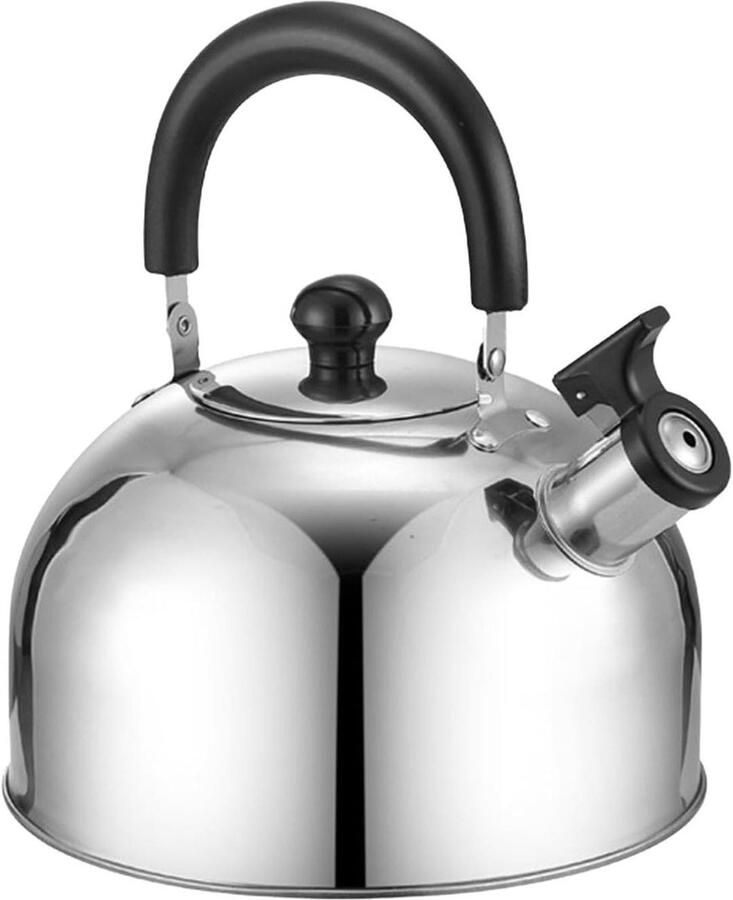 Waterkoker Fluitketel Kooktoestel Kamperen en Reizen Met Fluitfunctie 3 Liter Zilver