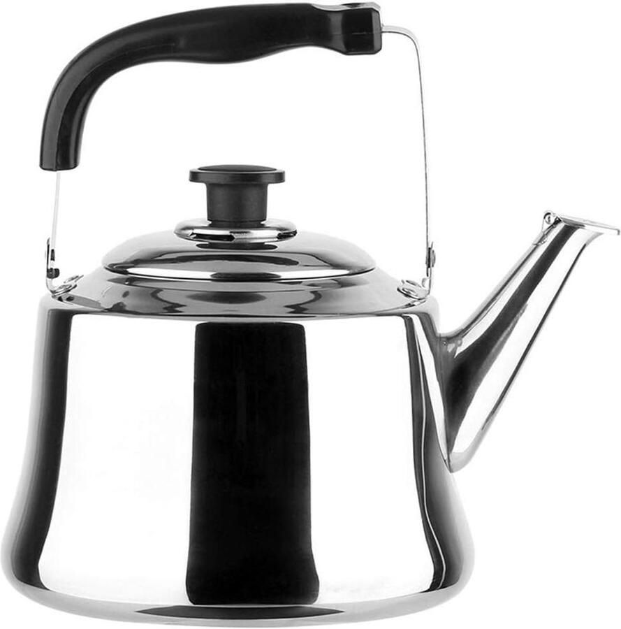 Waterkoker Fluitketel Roestvrij staal Ketel Water Koken Geluidsignaal Kokend Water 5L Zilver