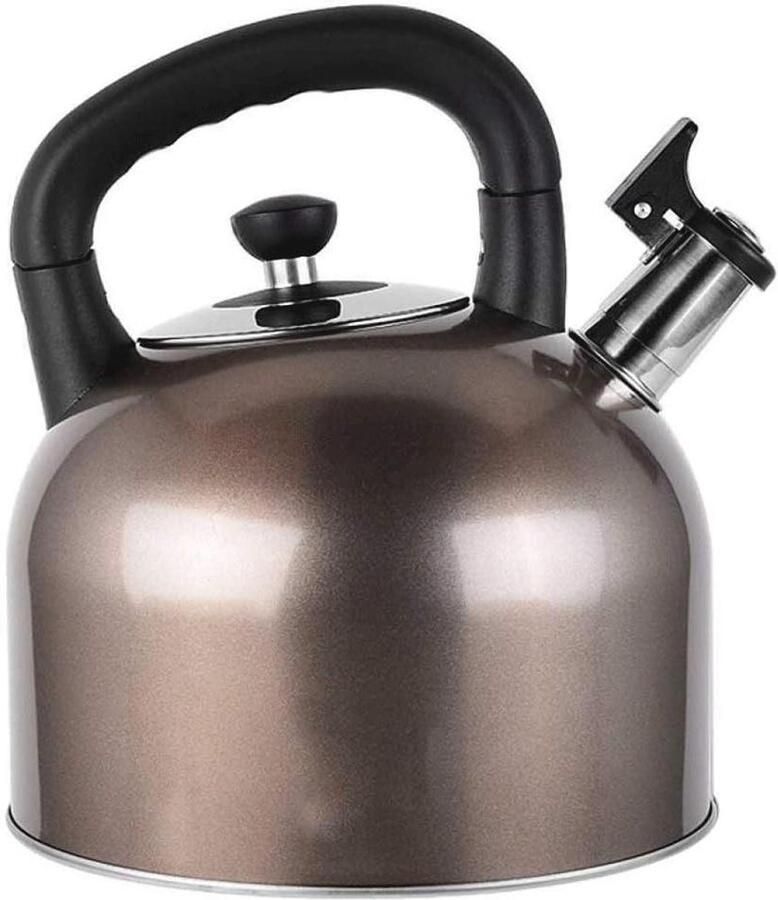 Waterkoker Fluitketel Roestvrijstalen Ketel Water Koken Food Grade RVS 4L Bruin