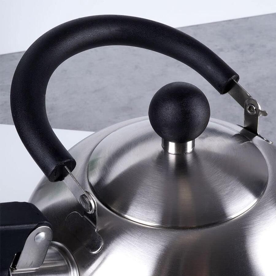 Waterkoker Fluitketel Thee en Koffie Moderne Design Ketel 15 Liter Zilver