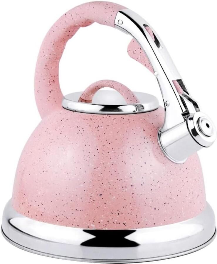 Waterkoker Fluitketel Theeketel Kookplaat Water Koken Snelle Warmtegeleiding 3.5 Liter Rosa