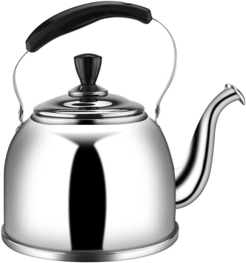 Waterkoker Fluitketel Theepot Fornuis Water Koken Automatisch Fluitgeluid 4 Liter Capaciteit Zilver