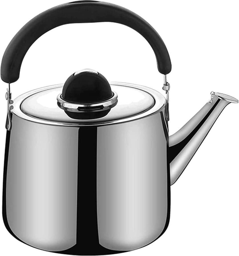Waterkoker Fluitketel Theepot Fornuis Water Koken Muziek bij Kookpunt 4 Liter Zilver