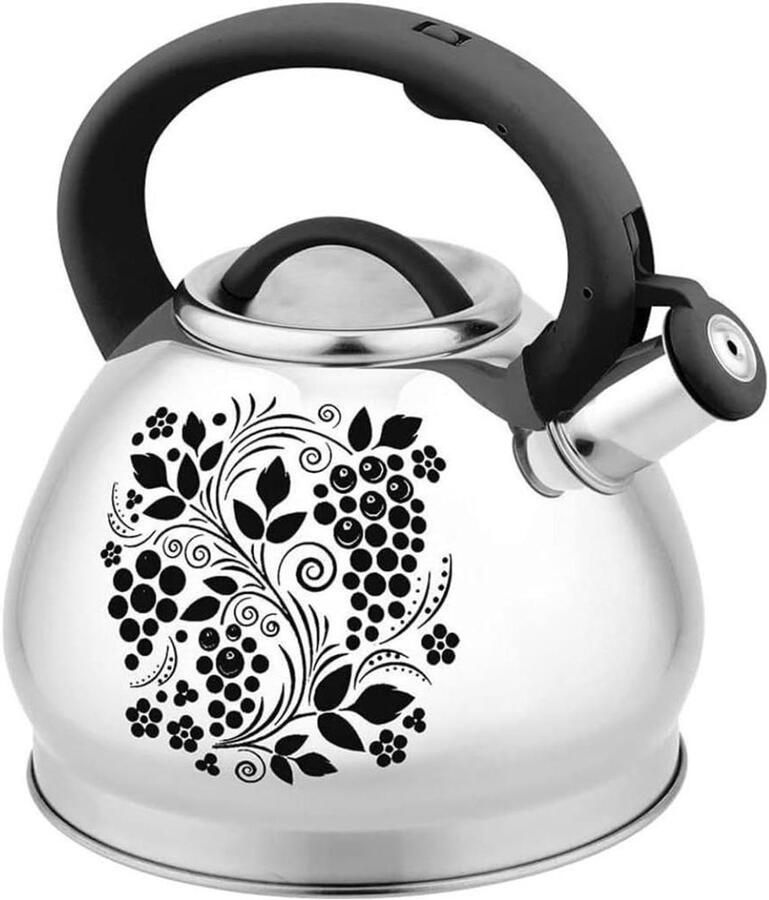 Waterkoker Fluitketel Theepot Ketel Water Koken Gelijkmatige Verwarming 3L Inhoud RVS