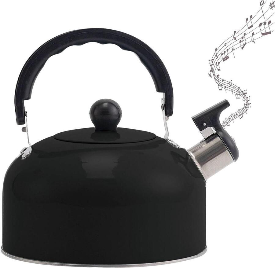 Waterkoker Fluitketel Theepot Koken Water Koken Luid Fluit Signaal 3 Liter Capaciteit Zwart