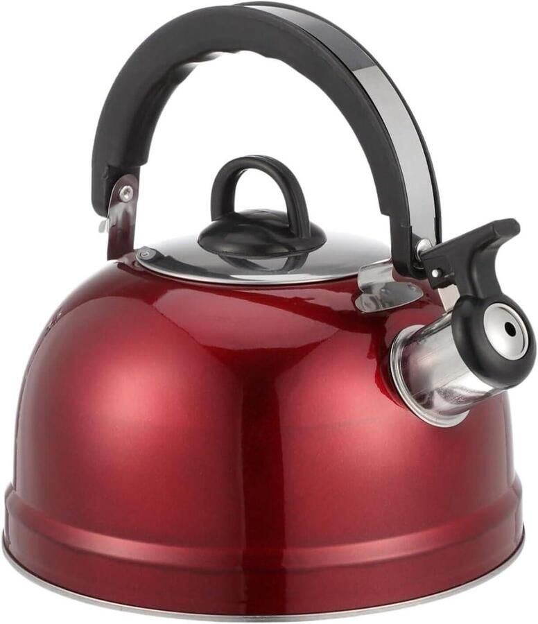 Waterkoker Fluitketel Theepot Kookplaat Warme Dranken Maken Luid Fluitje 3 Liter Rood