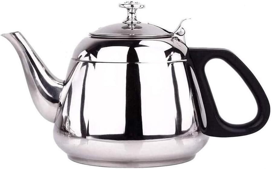 Waterkoker Fluitketel Theepot Kookplaat Water Koken Roestvrij Staal 1 Liter Zilver