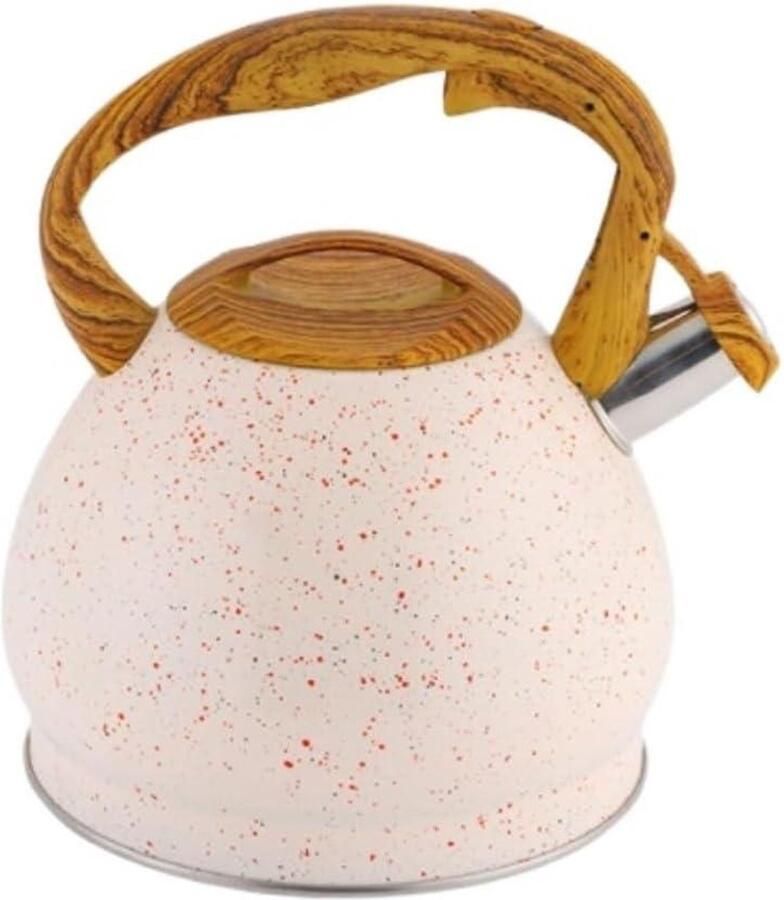 Waterkoker Fluitketel Theepotketel Kookketel Koffie Thee Zetten Snelle Warmtegeleiding 3.5 Liter Beige