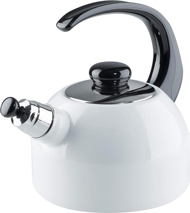 Fluitketel Waterkoker Water Koken 3-laags Emaille 2 Liter Wit