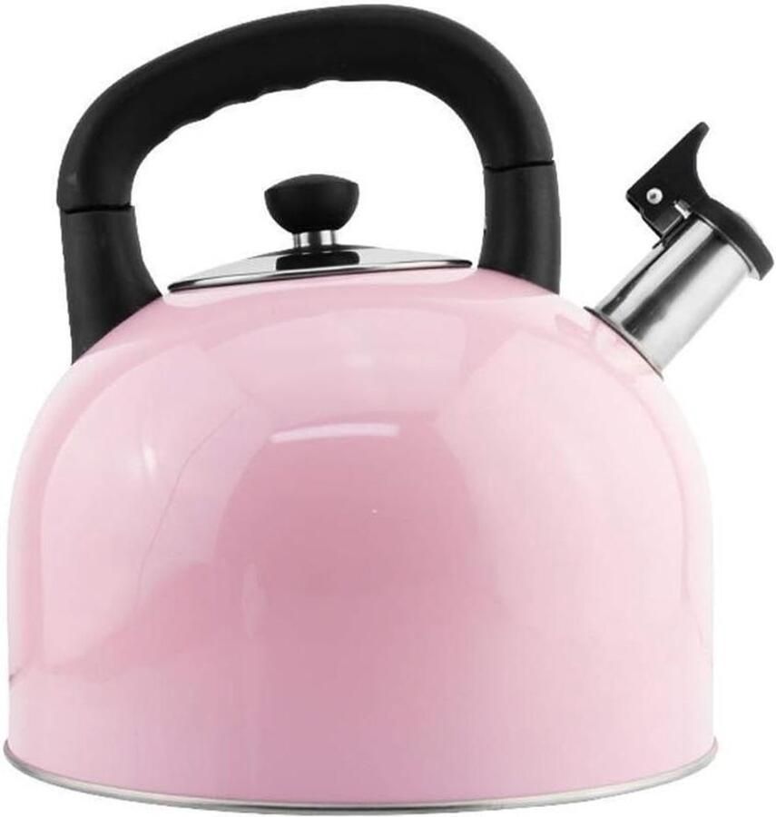 Waterkoker fornuis Fluitketel Roestvrij Staal Water Koken Hittebestendig Handvat 5L Roze
