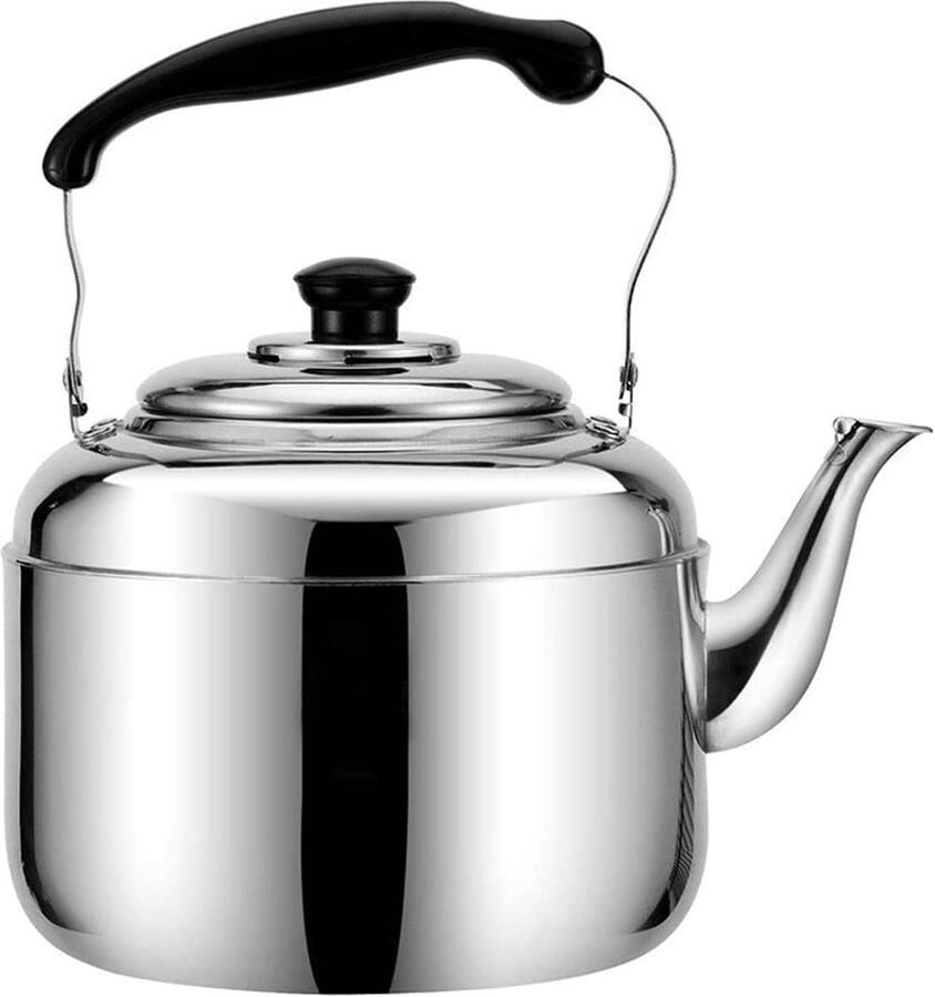 Waterkoker Fornuis Fluitketel RVS Water Koken Sterke Compatibiliteit 3L tot 10L Zilver