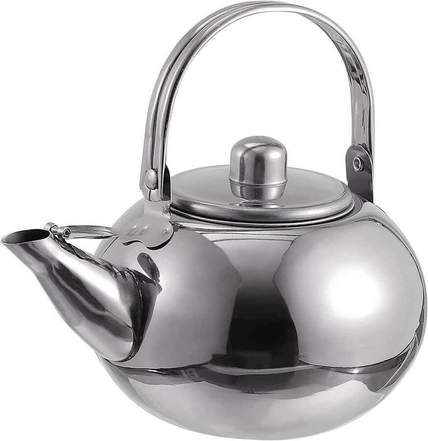 Waterkoker Fornuis Theepot Ketel Water Koken Roestvrij Staal 1.7L Blauw Zilver