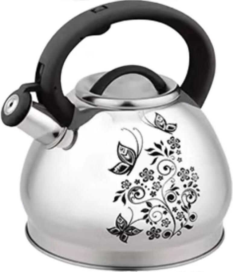 Waterkoker Fornuis Theepot RVS Warme Dranken Fluitend Signaal 3 Liter Zilverkleurig