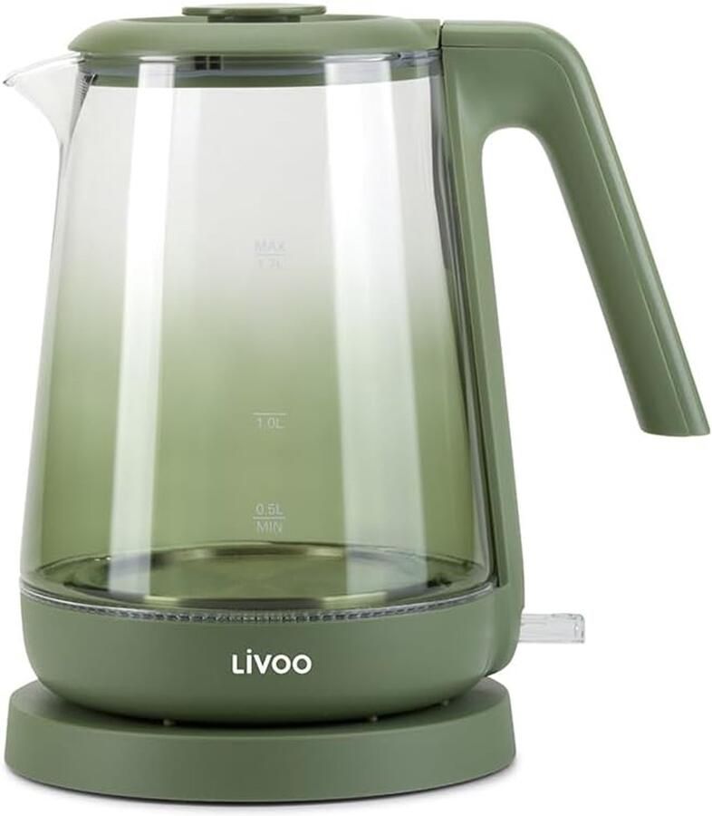 Waterkoker Glas 1 7L Borosilicaatglas 1850W 2200W Blauwe Achtergrondverlichting Antikalkfilter Elektrische Waterkoker