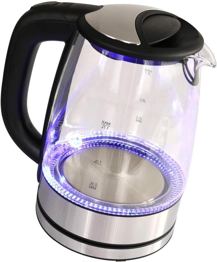 Waterkoker Glas Elektrische Ketel Snel Water Koken LED Verlichting 17 Liter Roestvrij Staal