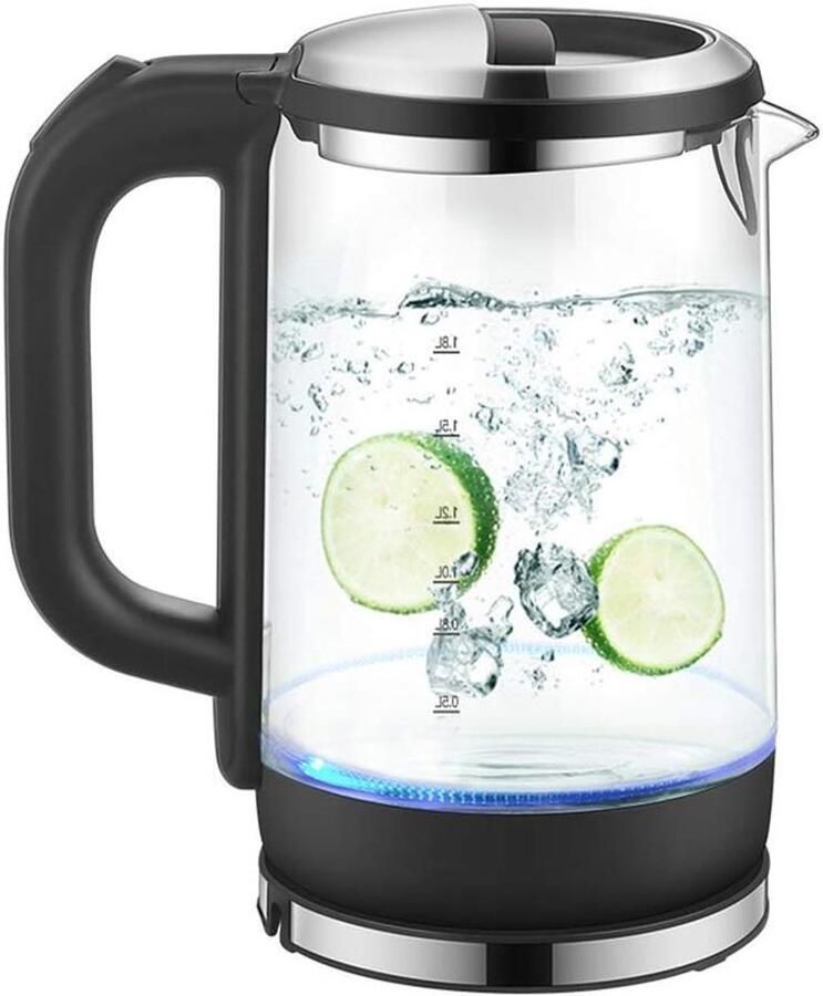 Waterkoker Glas Elektrische Koker Snel Water Koken Automatische Uitschakeling 1.8 Liter Zwart