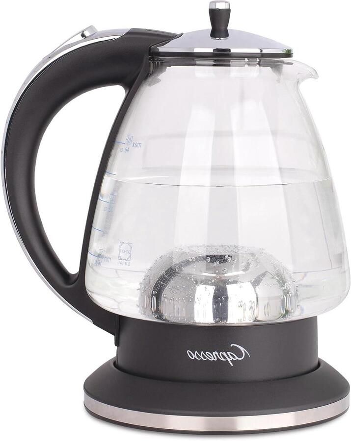 Waterkoker Glas Elektrische Waterkoker Snel Water Koken Gepatenteerd Verwarmingselement 1.5 Liter Chroom Zwart