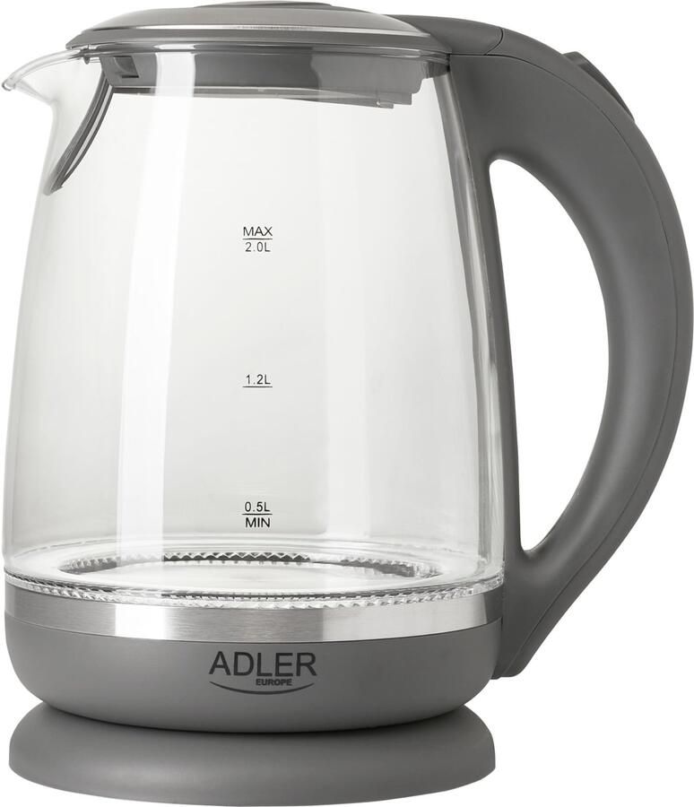 Waterkoker glas en kunststof 2 liter 2000 W led-verlichting thee-waterkoker kalkfilter automatische uitschakeling