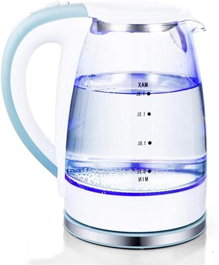Waterkoker Glas Grote Waterkoker Snel Water Koken Verlicht LED Display 17 L Blauw