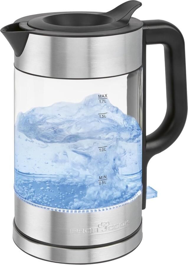 Waterkoker Glas Snel Water Koken Koffie Thee BPA-vrij 17 Liter Zilver