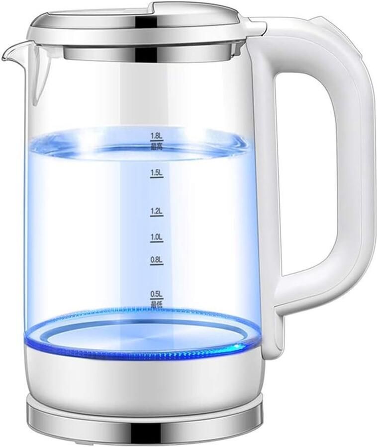 Waterkoker Glas Snelkoker Water Snel Water Koken Automatische Uitschakeling 1.8 Liter Wit