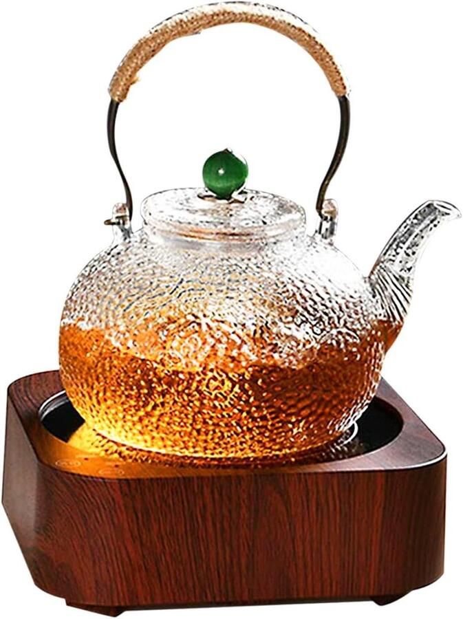 Waterkoker Glas Thee Heater Warme Dranken Maken Temperatuurregeling Grote Capaciteit Rood