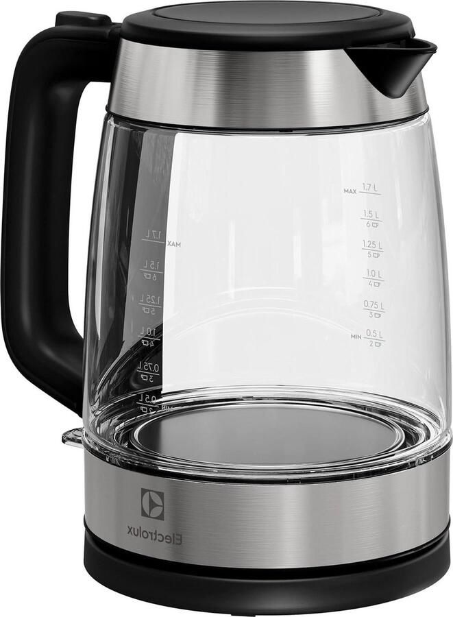 Waterkoker Glas Thee Ketel Snel Water Koken Schoonmaak Indicator 1.7 Liter Graniet Zwart