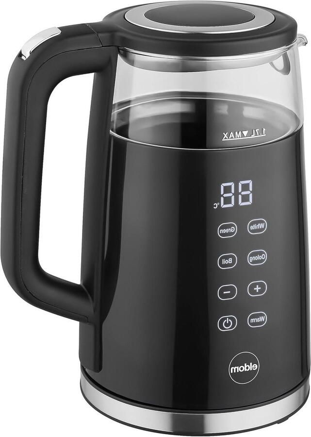Waterkoker Glas Thee Waterkoker Dranken Bereiden Instelbare Temperatuur 1.7 liter Zwart