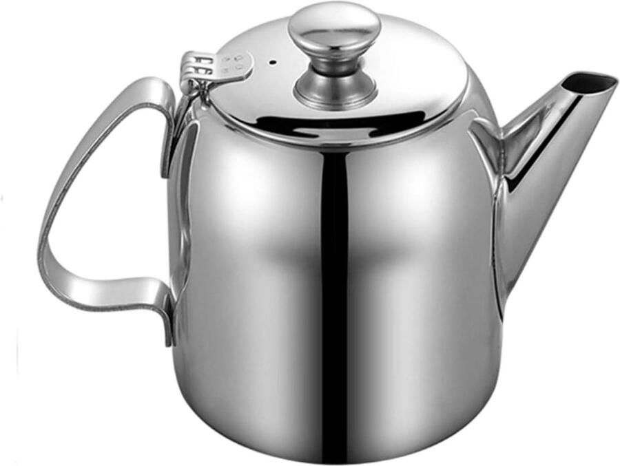 Waterkoker Glazen Theepot Warmwaterketel Koffiekan Dranken Serveren Druppelvrije Uitloop 16.2L x 11.2B x 14.8H cm Zilver