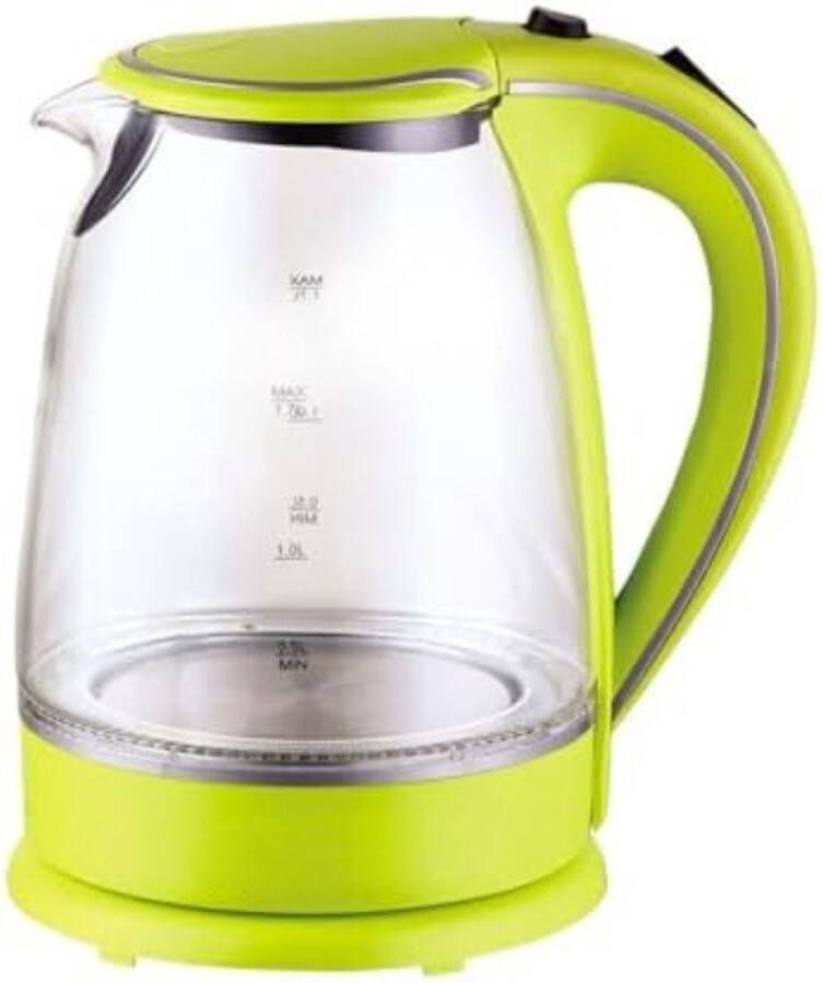 Waterkoker groen 25 2 x 18 8 x 22 cm 1 7 l 2000 W transparant glas