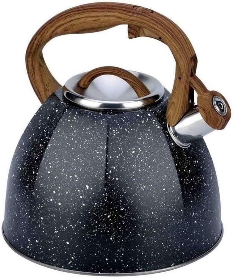 Waterkoker Inductie Theepot Fluitketel Water Koken Hittebestendig Handvat 3 Liter Zwart