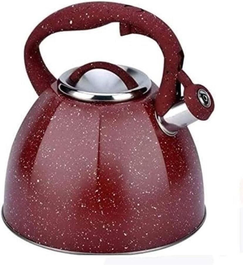 Waterkoker Inductie Theepot Kookplaat Water Koken Ingebouwd Fluitje 3.7L Rood