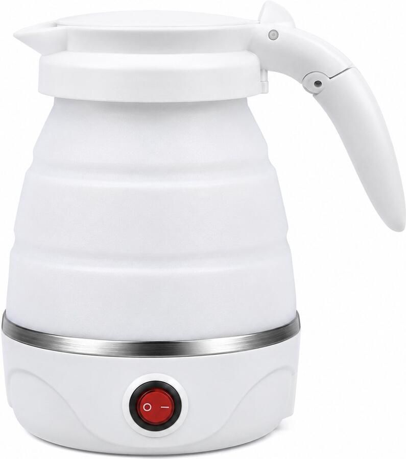 Waterkoker Inklapbare waterkoker Camping waterkoker Opvouwbare waterkoker -Compacte waterkoker Draagbare waterkoker Warmwaterketel Reiswaterkoker Makkelijk in gebruik Wit