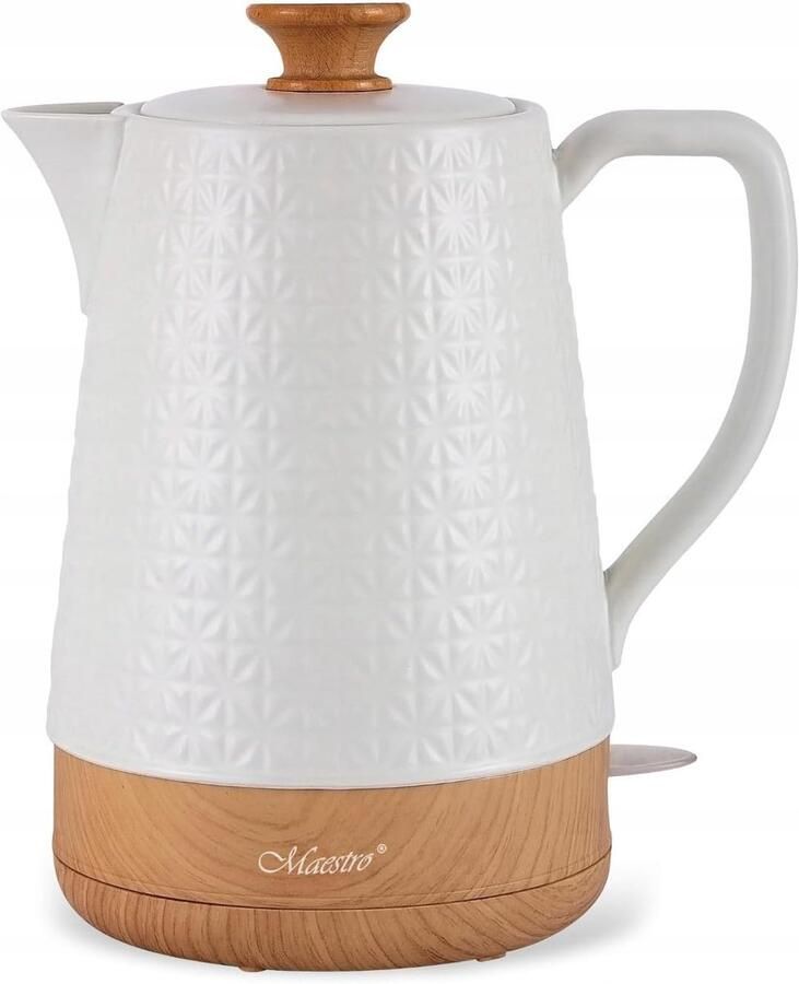 Waterkoker Keramiek Thee Water Koken Snel Water Verwarmen Grote Capaciteit 2L 26x21x26cm Wit