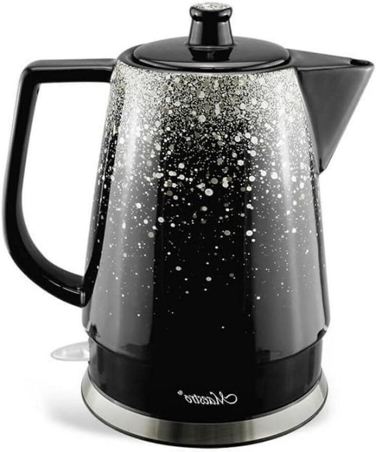 Waterkoker Keramisch Thee Koker Snel Water Koken Oververhitting Beveiliging 15 Liter Zwart Zilver