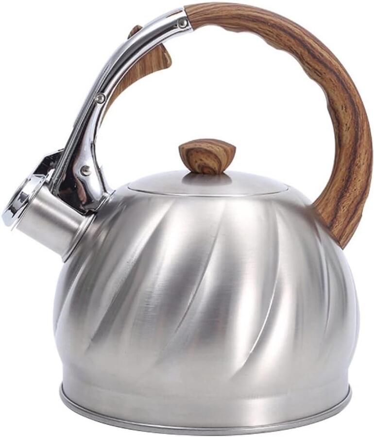 Waterkoker Ketel Fornuis Theepot Water Koken Automatisch Fluitje 2 Liter Zilverkleurig