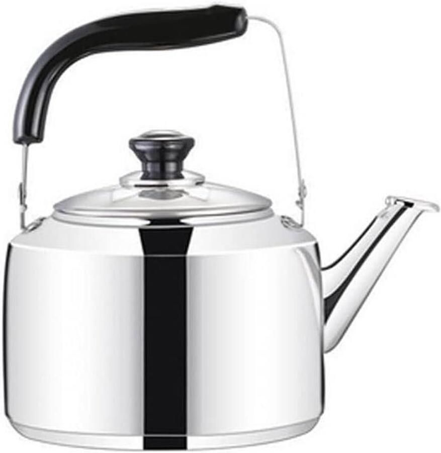 Waterkoker Ketel Theepot Kookplaat Water Koken Dubbele Bodem 6L Zilver