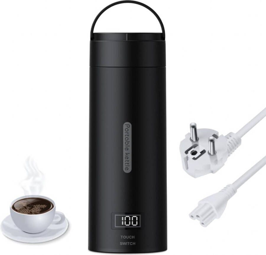 Waterkoker Kleine Reis Waterkoker 400 ML Met Temperatuurinstelling En Automatische Uitschakeling Zwart