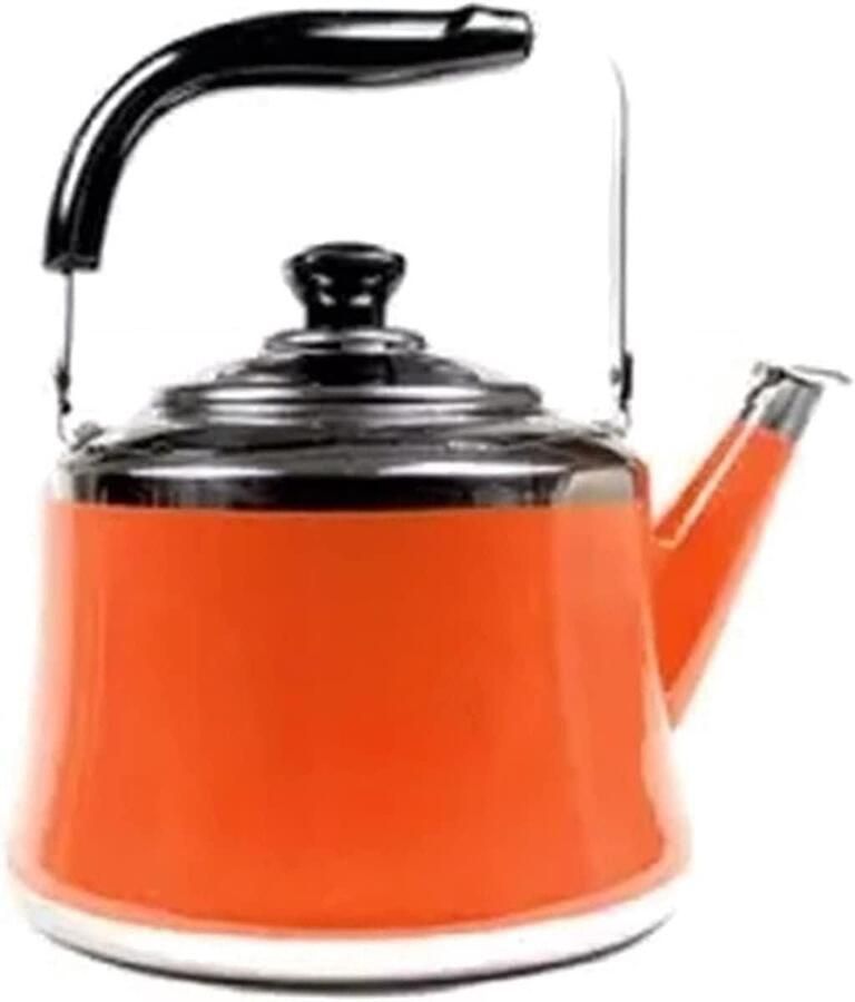 Waterkoker Koffiepot Fluitketel Water Koken Extra Dik 300 gram Oranje