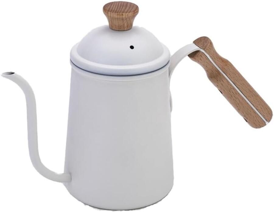 Waterkoker Koffiepot Giet Over Ketel Koffie Zetten Barista Tuit Ontwerp 650 ml Capaciteit Zilverkleurig