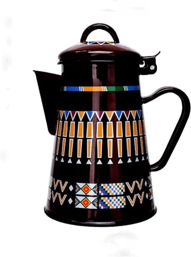 Waterkoker Koffiepot Theepot Emaille Warme Dranken Inductie Gas Universeel 1.2 Liter Zwart