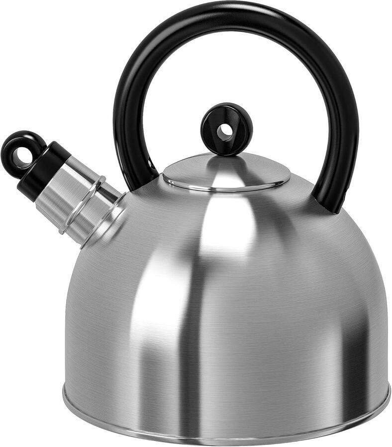 Waterkoker Kookapparaat Ketel Snel Water Koken Automatische Fluitfunctie 2 Liter Inhoud RVS Zwart