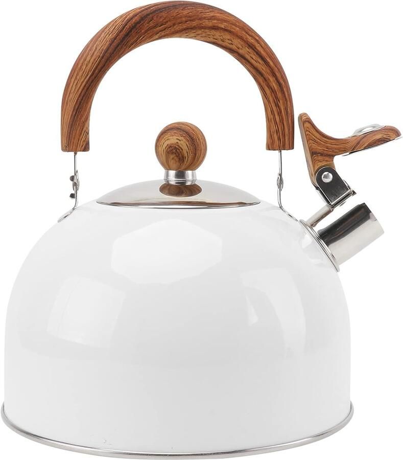 Waterkoker Kookplaat Ketel Dranken Bereiden Automatisch Fluitend 2.5 Liter Wit