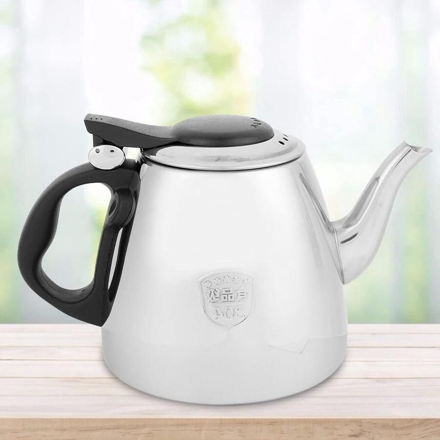 Waterkoker Roestvrij Staal Kookpot Theeketel Snel Water Koken Platte Bodem Inductie 1.2 Liter Zilver