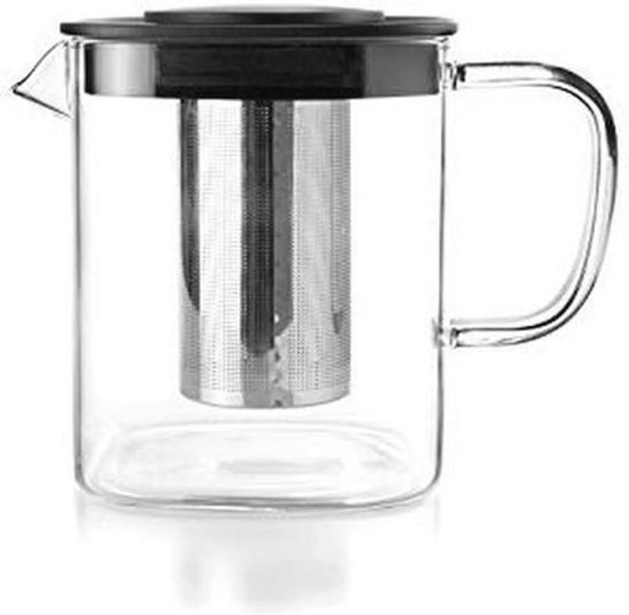 Waterkoker met filter 1 liter borosilicaatglas en roestvrij staal - Foto 1