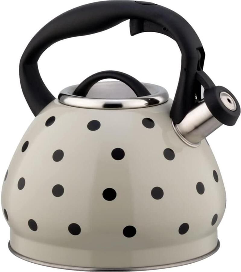 Waterkoker Met Fluit Theepot Ketel Water Koken Hittebestendige Handgreep 3 Liter Wit