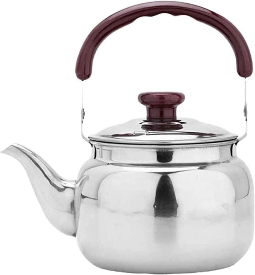Fluitketel Roestvrij Staal Waterkoker Theepot Water Koken Gelijkmatige Verwarming 2 Liter Zilver