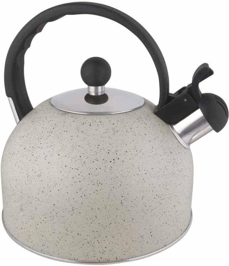 Waterkoker met Fluit Theepot RVS Water Koken Luid Fluit Signaal 2.5 Liter Wit
